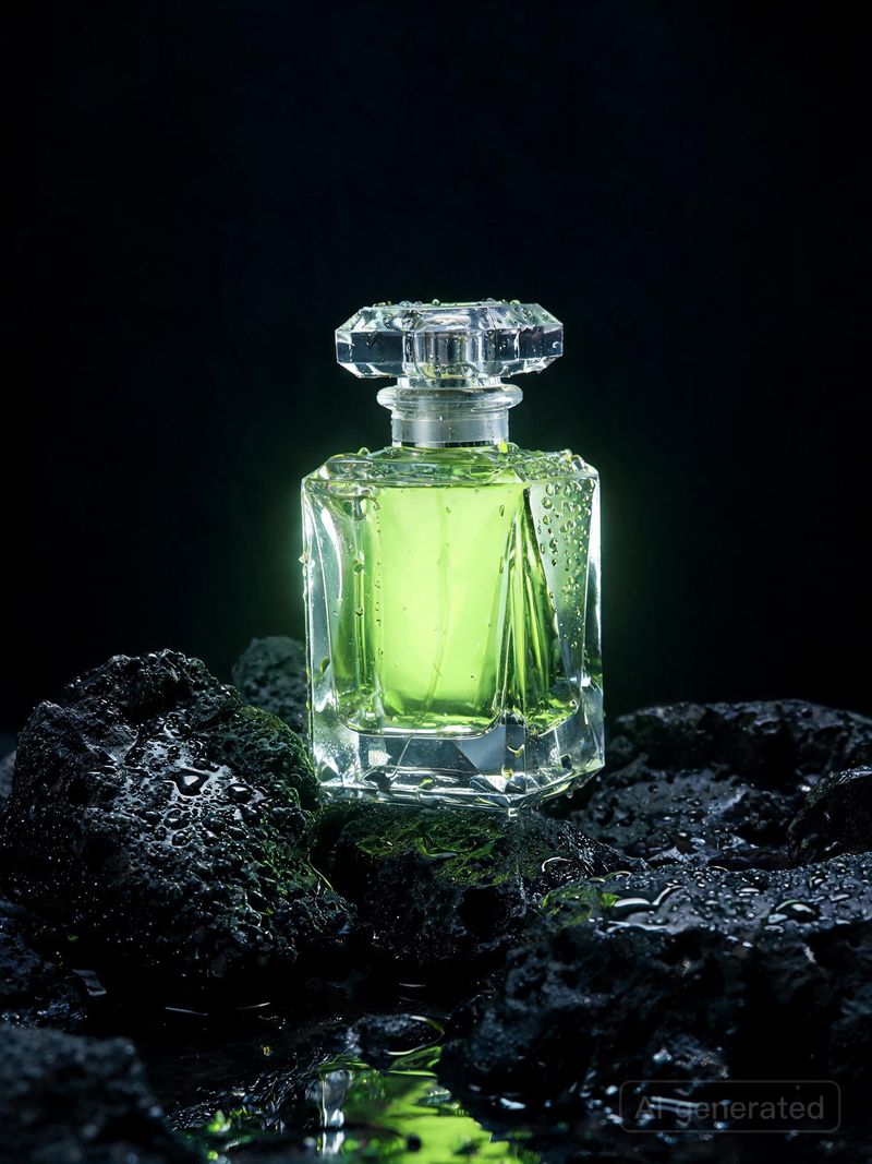 Green perfume bottle