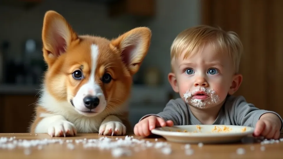Pet and Toddler Caught in the Act